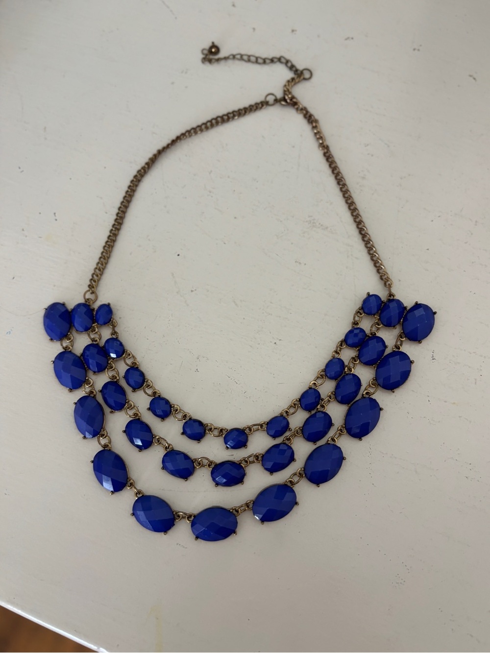 Blue Multi-Strand Statement Necklace - Picture 5 of 9